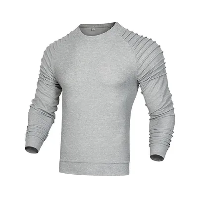 Men's Long-sleeved Shoulder Pleated Sweater