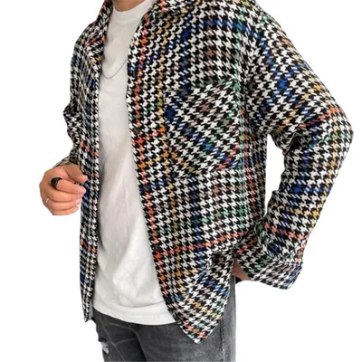 Men's Woolen Suit Jacket Loose Lapel