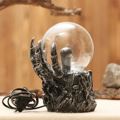 Creative Gift Retro Skull Hand Magic Ball Retro Tower Crafts Flash Static Induction Glass Ball