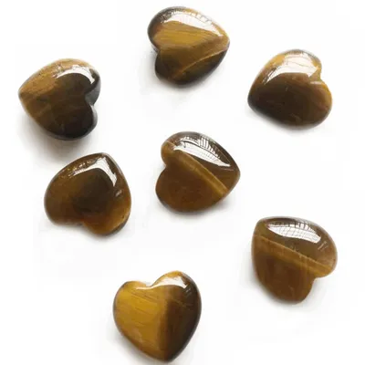 Tiger's Eye Stone Heart Shaped Semi-finished Craft