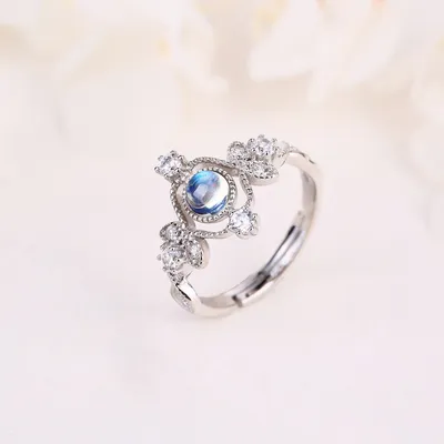 Blue Moonstone 925 Sterling Silver Ring