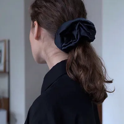 Simple satin retro large intestine loop hair rope