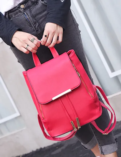 Women Backpack High Quality PU Leather Mochila Escolar School Bags For Teenagers Girls Top-handle Backpacks Herald Fashion