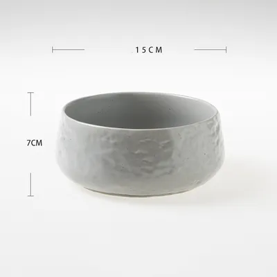 Round Belly Water Ripple Ceramic Fruit Salad Bowl