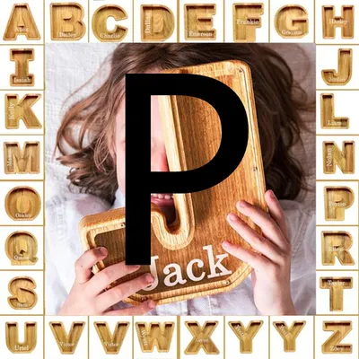 Wooden Piggy Bank Creative English Alphabet Piggy Bank Wooden Acrylic Crafts