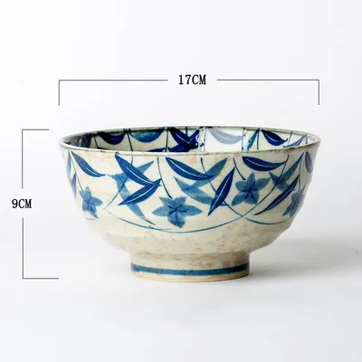 Japanese-Style Coarse Porcelain Beef Noodle Bowl
