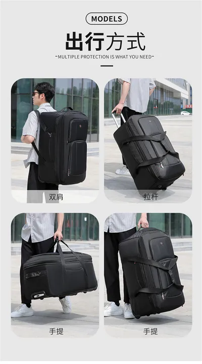 Women Travel Suitcase Trolley Bags Wheeled Bag Oxford Waterproof Rolling Luggage Travel Handbag