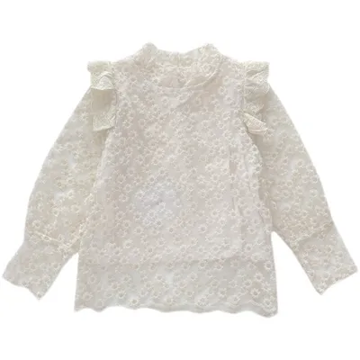 Baby Girl's Western Style All-match Lace Bottoming Shirt