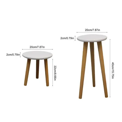 Simple Round Leg Craft Flower Stand On Wooden Balcony