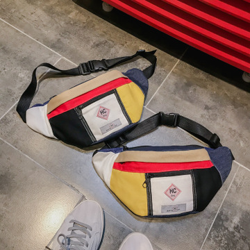 Contrast canvas bag mini sports chest