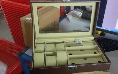 صندوق ساعات مخزن زجاجات خشبية صندوق مجوهرات ساعات بو