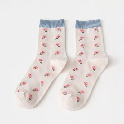 Blue Cute Rabbit Cartoon Tube Socks Cotton Socks