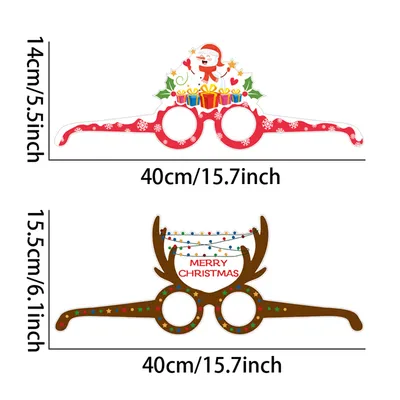Christmas Children's Paper Glasses Party Decoration Supplies