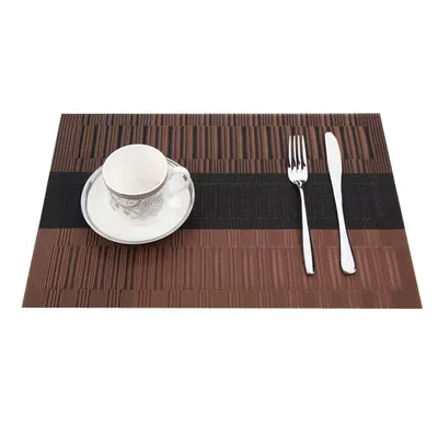 Plain Rectangular PVC Woven Tableware Western-style Placemat