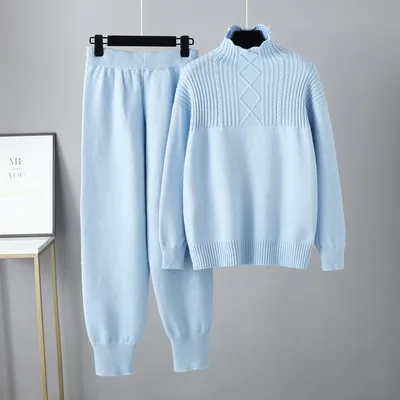 Women's Fashionable And Versatile Knitted Pants Set