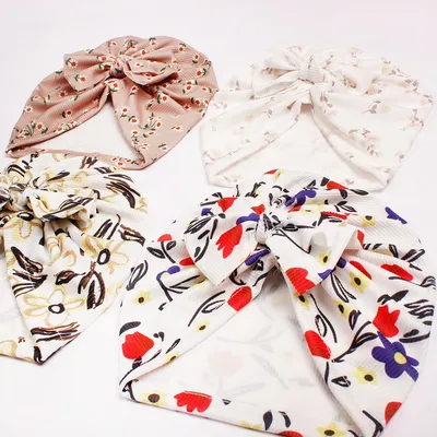 Polyester Baby Bow Hat Creative Printing Girls' Hat Infants Baby Hat