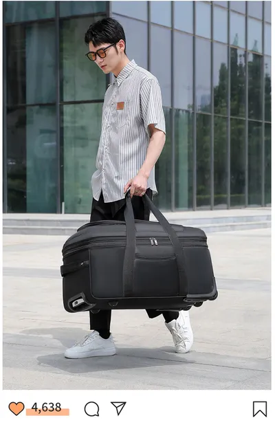 Women Travel Suitcase Trolley Bags Wheeled Bag Oxford Waterproof Rolling Luggage Travel Handbag