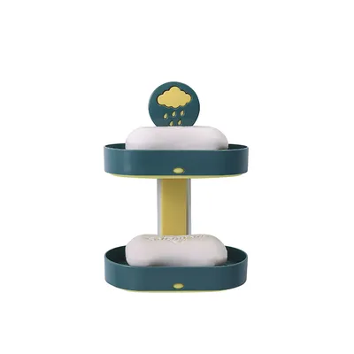 Household Wall-Mounted Drain Double-Layer Soap Box