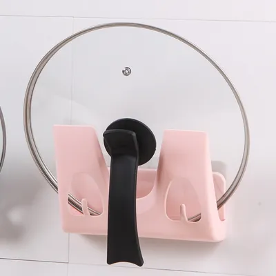 Household pot cover rack wall hanging without punching