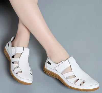 Handmade Vintage Leather Sandals Comfortable Soft Sole Mom Shoes