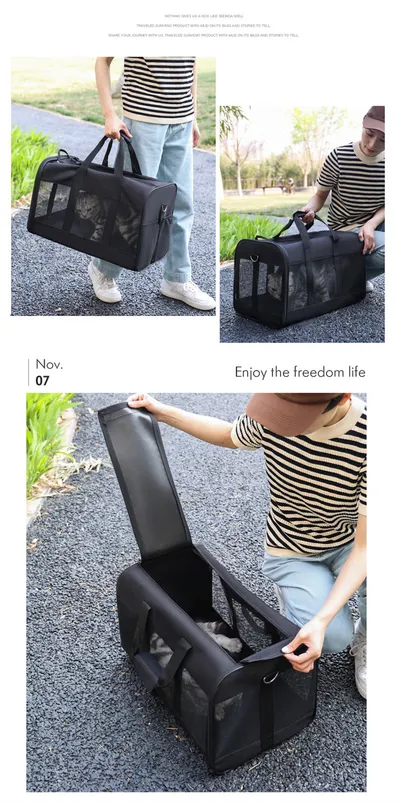 Dog Cat Carriers Bags Car Portable Transport Pet Bag Cage Portable Pet Foldable Outgoing Travel