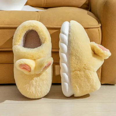 Home Thick-soled Couple Cute Indoor Household Bag With Plush Confinement Warm Cotton Shoes