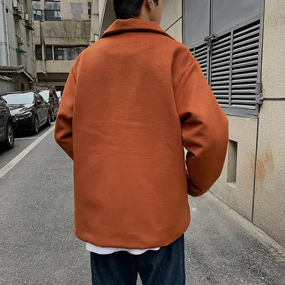 All-match Bf Couple Loose Casual Jacket Woolen Coat Trend