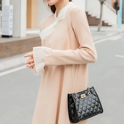 Mini Chain Shoulder Bags Rhombus Sewing Small Square Bags For Women