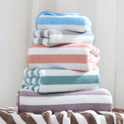 Home Warp Knitting Coral Fleece Wide Towel