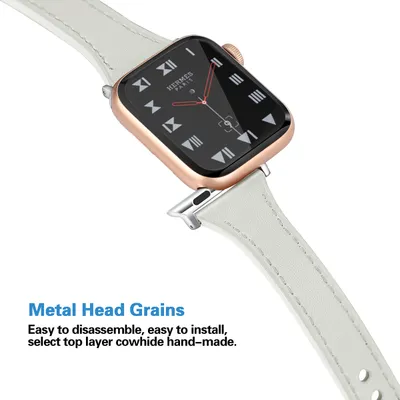 Leather reduced car line watch strap