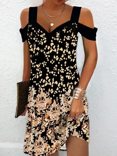 Women's Printed Slim Fitting Dress