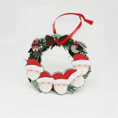 Christmas tree wooden snowman hanging piece