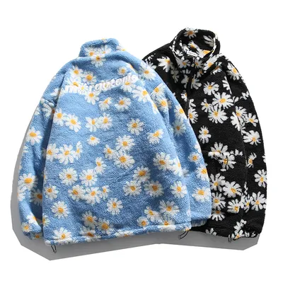Loose stand-up collar couple quilted jacket