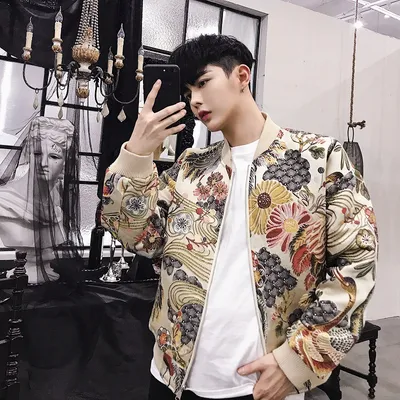 Men's Crane Embroidered Jacket Jacket
