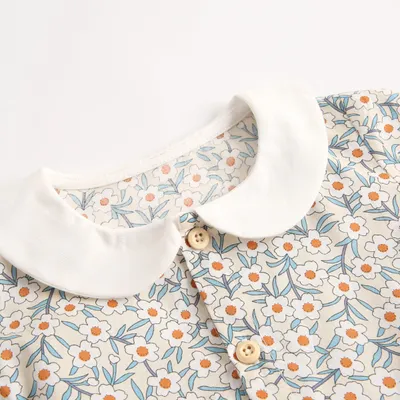 Baby clothes spring and autumn floral one-piece long-sleeved triangle bag fart