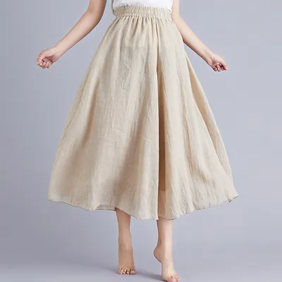 Elegant A-line Elastic Waist Big Trousers Wide Leg Culottes Trendy