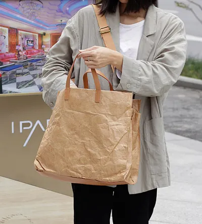 Stylish and eco-friendly paper handbags and checked bags