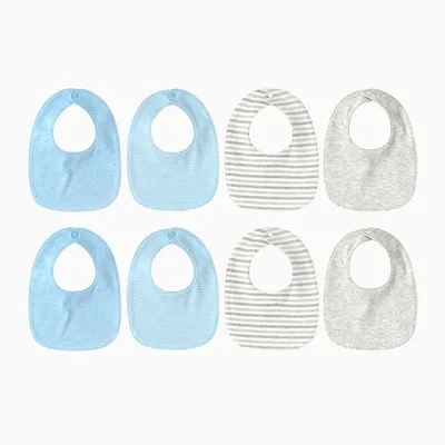 Fashion 8-piece Set Of Baby Drool Towel In Solid Color