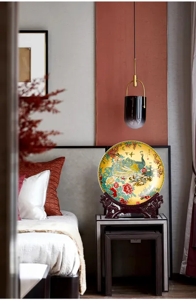 Ceramic Decoration Hanging Plate Office Home Living Room Craft Ornaments