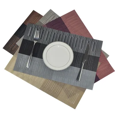 Plain Rectangular PVC Woven Tableware Western-style Placemat
