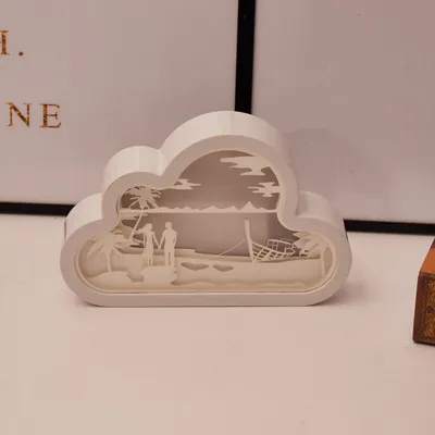 ضوء نحت الورق السحابي USB بجانب السرير وحيد القرن