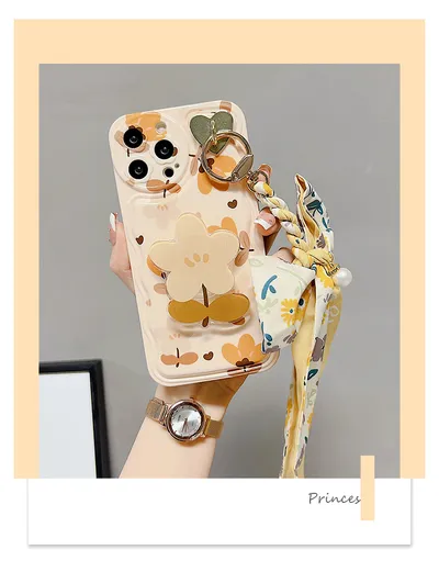 Autumn Leaves And Flowers With Bow Silk Scarf Phone Cases