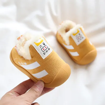 Soft-Soled Fur Shoes Low-Tube Winter Bag-Heel Toddler Shoes