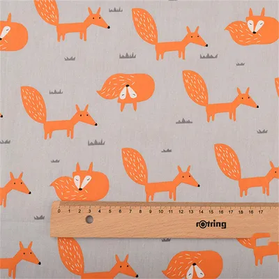 Nordic Small Fox Twill Cotton Fabric