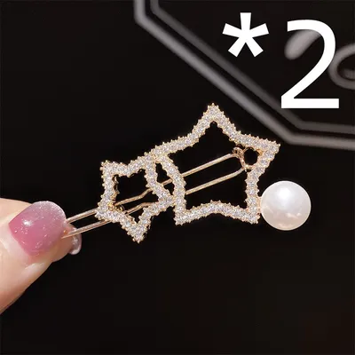 Five-pointed star rhinestone hair clip Liu Haibin clip