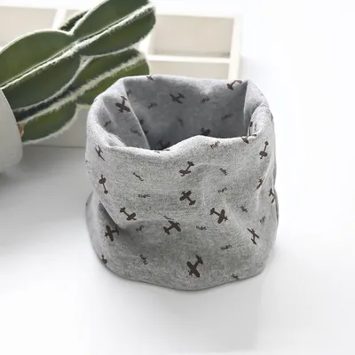 Children's Cartoon Printed Cotton Scarf For Wind And Cold Protection