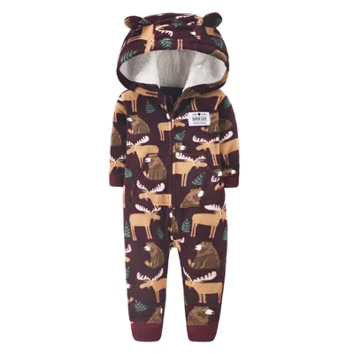 Baby Fleece Long Sleeve Hooded Bodysuit