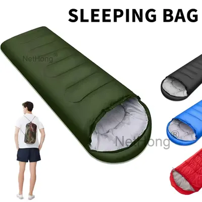 3-4 SEASON SINGLE SLEEPING BAGS CAMPING RECTANGULAR ENVELOPE ZIP UP KIDS