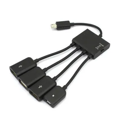 Micro USB OTG One Support Four-band Charging Mobile Phone External Mouse Multi-port Adapter