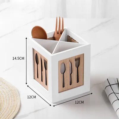 Wooden Kitchen Tableware Spoon Chopsticks Storage Multifunctional Supplies Storage Box